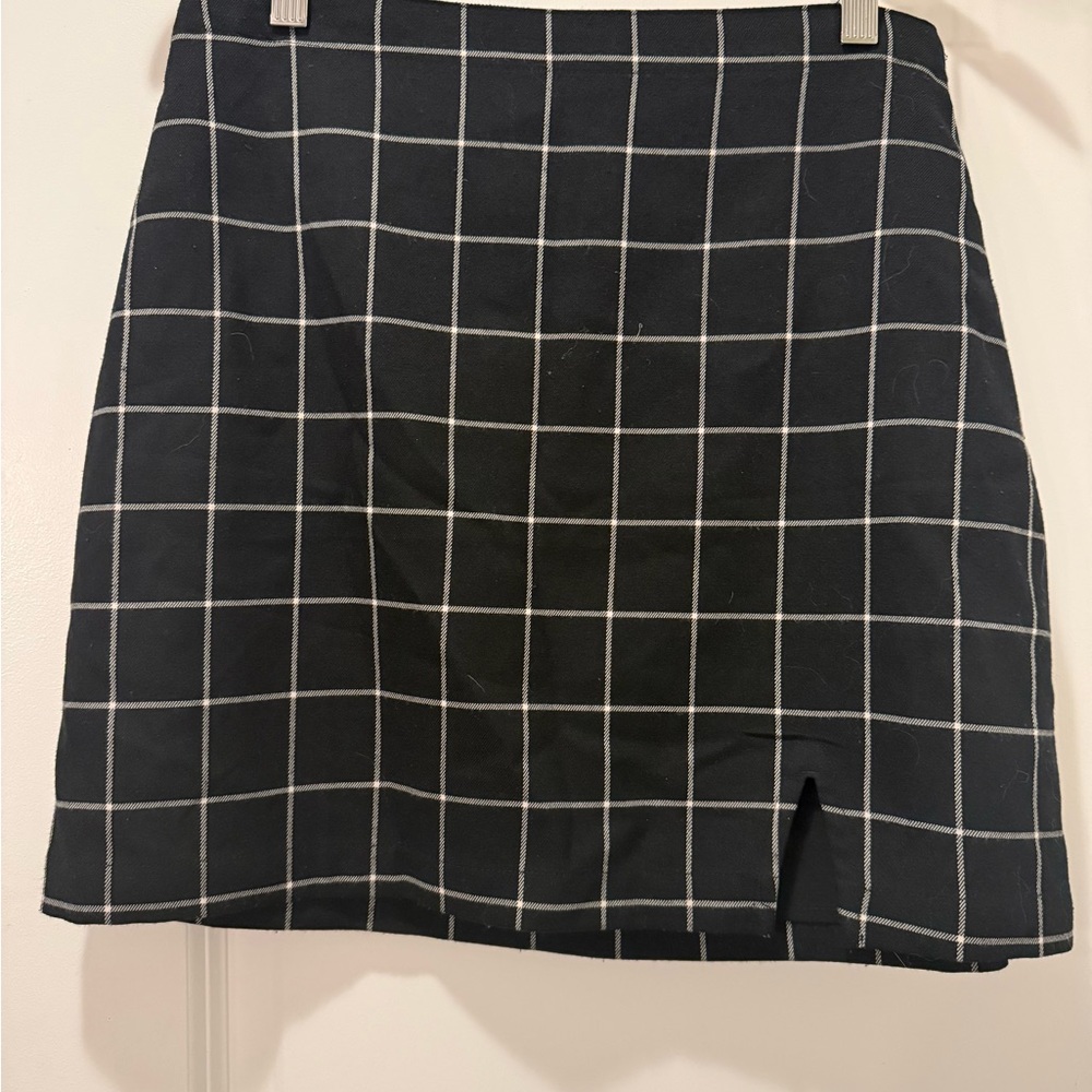 Abercrombie & Fitch Black and White Plaid Mini Skirt